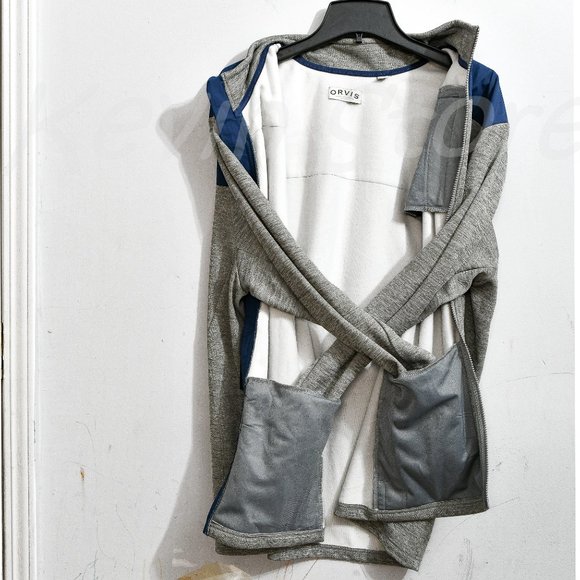 Orvis men bonded‎ mesh full-zip Jacket Gray - Picture 8 of 9